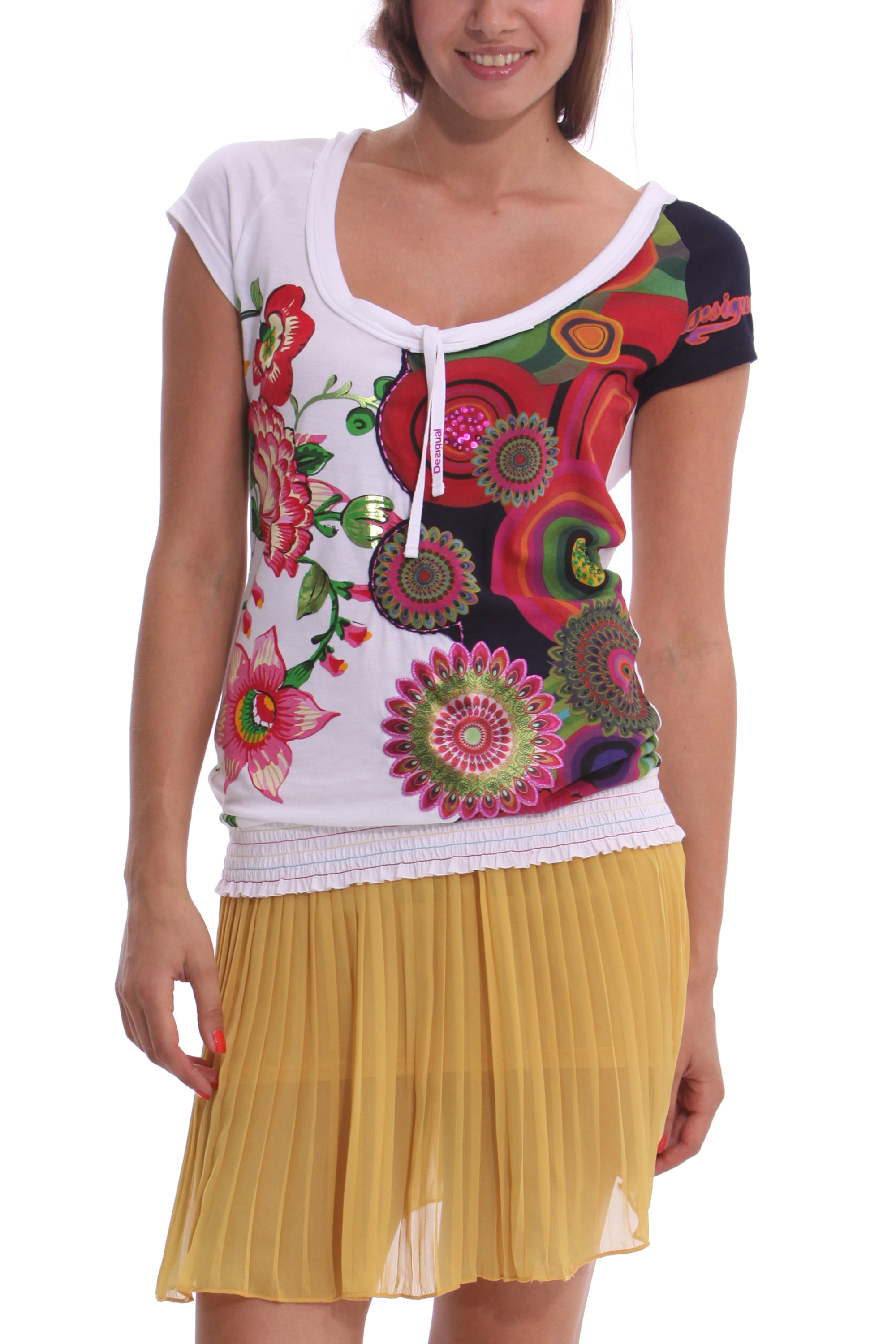 Desigual 41T2533/1000 Damen-T-Shirt Modell Elva